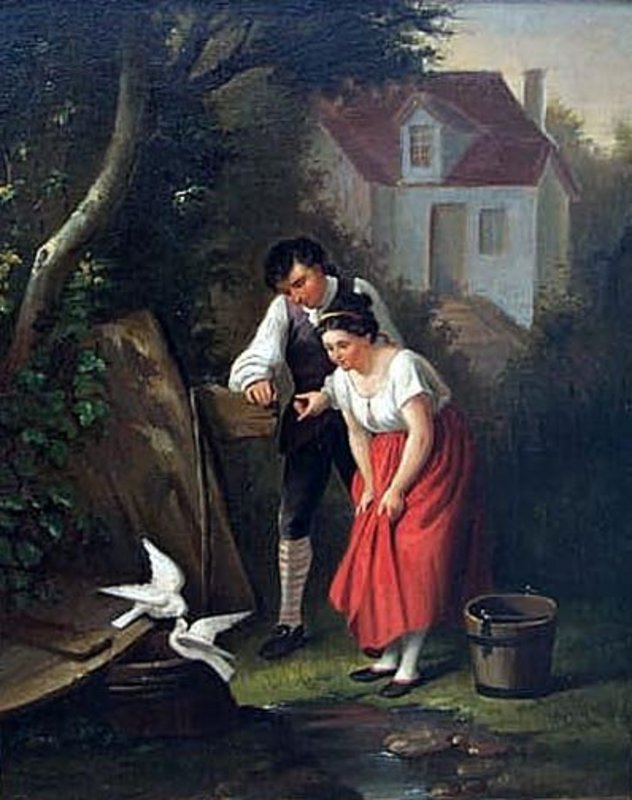 Unknown Artist - Couple With Doves, c1890